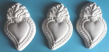 Hand Cast plaster Milagro Hearts for Altar or Decoration set of 3 picture