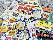 Vintage Dennison Standard Paper Eureka Seals Halloween Space Easter Large Lot picture