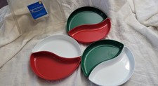 Vintage Snacking Plates/Serving Dishes, Set Of 6 In Original Box, Melamine picture