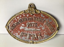 Vintage French Steel Award Design / Tailor Plaque / Plate 1972 Coupe Challenge picture