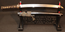 Antique Japanese Short Wakizashi - Kanemitsu 兼光 Signed, Crab Menuki, Edo Period picture