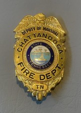 Obsolete Antique Vintage Chattanooga Fire Department Badge Fire Marshall picture