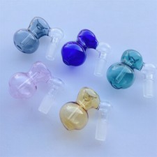 2PCS Mini 14mm Male 45° Ash Catcher Heavy Glass Bong Gourd Water Pipe Attachment picture
