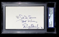 Eli Wallach -  Index Card Autograph - PSA Tallboy Holder - 85738512 (Dated 1982) picture