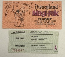 1970's vtg Disneyland Child Junior Magi-Pak- & “A” ticket coupon original DISNEY picture