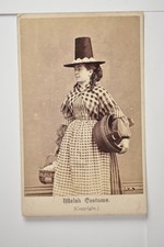 Traditional Welsh Costume Hat Basket Llandudno WB Robathan c1870s Photo picture