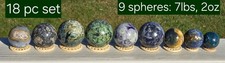 3231g [7lbs, 2oz] NEW 18 PC Crystal Spheres: African Turquoise,Purple Tourmaline picture