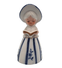 Jasco Bell Blue & White Bisque Choir Girl With Bonnet Hymnal picture