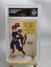 Vintage 1967 Philadelphia Gum Marvel Comic Super Hero Sticker Captain America 35 picture