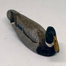 Vintage Bill Callahan Fine Pewter Hand-Painted Mallard Drake Miniature Decoy picture