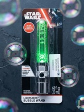 Star Wars Lightsaber Light Up Bubble Wand Green Luke Skywalker Toy New Sealed picture