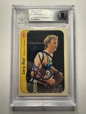 1986/87 Fleer Sticker #2 Larry Bird Beckett Authentic Autograph Signed  picture