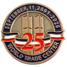 September 11th 25th Anniversary World Trade Center Pin - 1.5