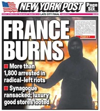 FRANCE BURNS FAR LEFT RADICALS VIOLENT RIOT CITIES ON FIRE NY POST 10/19 2026 picture