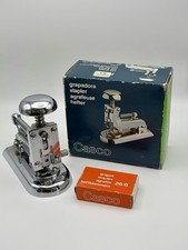 RARE Vintage El Casco Modelo No. 5 Desk Stapler Spain w/Original Box Staples picture