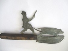 ANTIQUE BUTCHER'S MEAT CLEAVER CHOPPER KNIFE UNUSUAL DESIGN picture