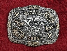 Bulldaddy Bull Riding☆2025☆ RODEO X~TREME CHAMPION☆Mega☆TROPHY BUCKLE☆Rare☆93 picture