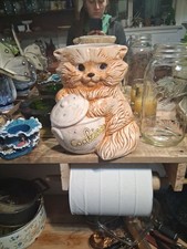 Vintage Kitsch Persian Cat Cookie Jar Ceramic Figural picture