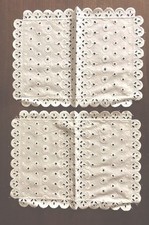 VTG New Old Stock Lot Of Two LACY TABLE RUNNERs 14x14” Square White Placemats picture