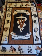 Vtg OSU Oregon State University VETERINARY MEDICINE Blanket Throw Tapestry picture