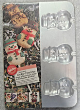 Wilton Snowman Cookie Treat Pan 1998 Sealed 6 Snowmen Mold Tray 13x9 Vintage picture