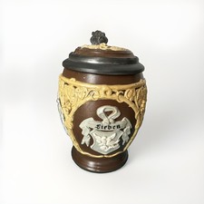 Vtg Antique German VB Ceramic Mettlach #1265 “Three Crests” Drink. Love. Sing picture