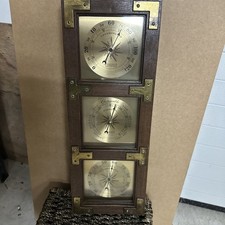 VTG Springfield 3702 Barometer Thermometer Humidity Meter USA Wall Mount 20x7.5” picture