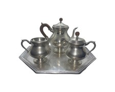 Royal Holland KDM Daalderop Pewter Tea Set with International Silver Co. Tray picture