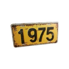 1975 Flat Text Rusty License plate Black Yellow Ford Chevy Dodge vehicle NEW picture