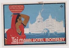  TAJ MAHAL HOTEL BOMBAY LABLE   picture