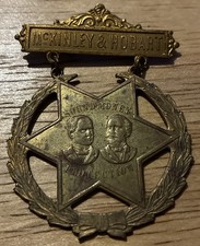 Rare Antique McKinley & Hobart Presidential Campaign Badge pinback button picture