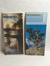 Vintage 1969 & 1970 Official Wyoming State Highway Maps picture