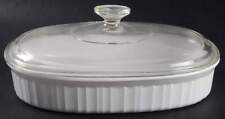 Corning French White 1.5 Qt Oval Covered Divided Casserole 4571417 picture