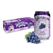 Waterloo Sparkling Water, Grape Naturally Flavored, 12 Fl Oz Cans (Pack of 12) picture