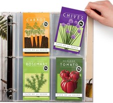 Seed Storage Organizer Sleeves (25 Pack) 4 Pocket Garden Seed Organizer, Slot... picture