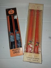 Lot 2 Vintage Fall Wax Taper Candles 10-12