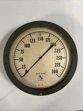 Vintage Ashcroft Duragauge Iron Works Pressure Gauge Steampunk 12” Steel 300psi picture