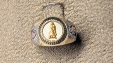 VINTAGE VERY SMALL 10K GOLD VIRGIN MARY RING HALLMARKED 10K picture