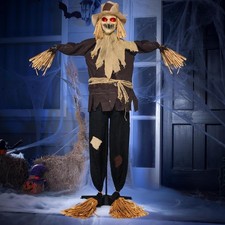 Halloween Animatronics Scarecrow Decoration Outdoor, Standing Ghost Prop with Mo picture