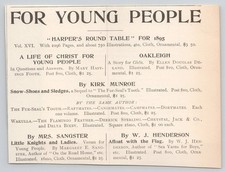 Harper's Round Table Books Youth Literature Illustrated 1895 Vintage Print Ad picture