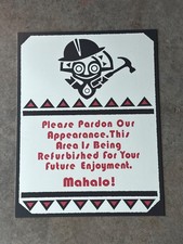 DISNEY'S POLYNESIAN RESORT TIKI MAN CONSTRUCTION PROP SIGN picture