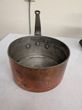 Antique GAILLARD PARIS Copper Saucepan 18cm Hammered Heavy 5.7lb Iron Handle picture