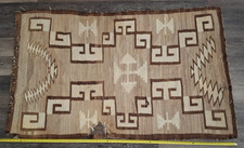 Vintage Authentic Navajo Wool Woven Rug 40