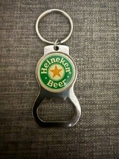Heineken Beer Silver Tone Metal Bottle Opener Collectible Keychain picture