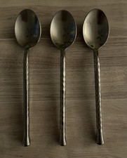 3 Gourmet Settings Silver Hearts Hammered 7 1/2