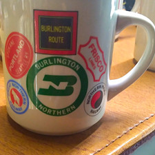 Railroad Logo Coffee Mugs Lot of 5 Burlington Northern Amtrak GM&O Soo Line picture
