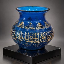 Islamic ottoman Glass pot inscribed with quran verses picture