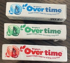 Vintage Wrigley’s Over Time Liquid-Center Gum Unopened NOS Lot Of 3 Packs picture