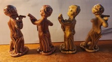 Vintage Japan Musical Children Figurines-Boys playing instruments 2-sets of 2 picture