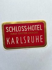 Vintage SCHLOSS-HOTEL Decal Karlsruhe, Germany 3x5 picture